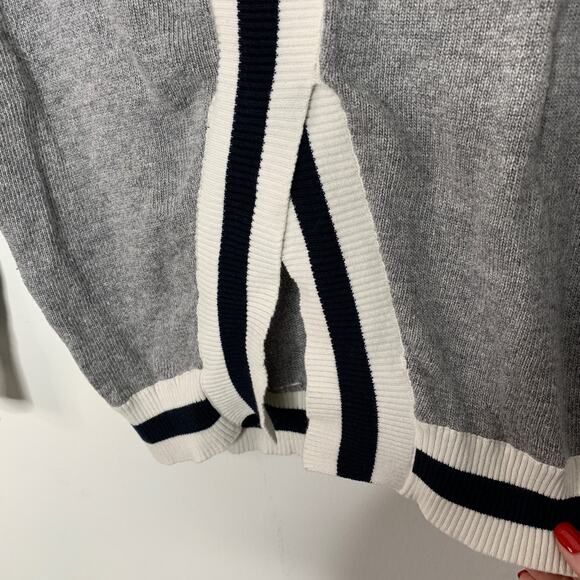 If By Sea Split Back Crew Neck Sweater Gray XS Wool Blend - Picture 6 of 6